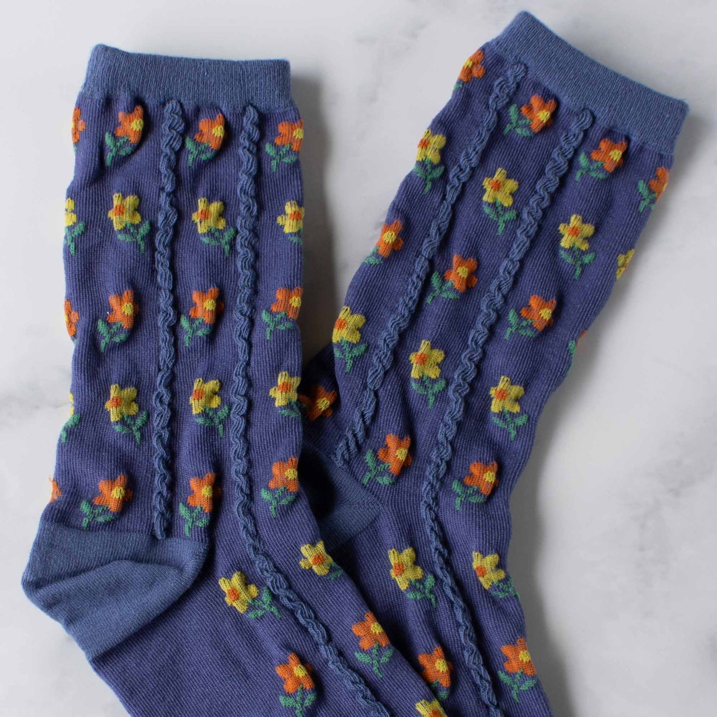 Tiepology | Kate Floral Denim | Socks