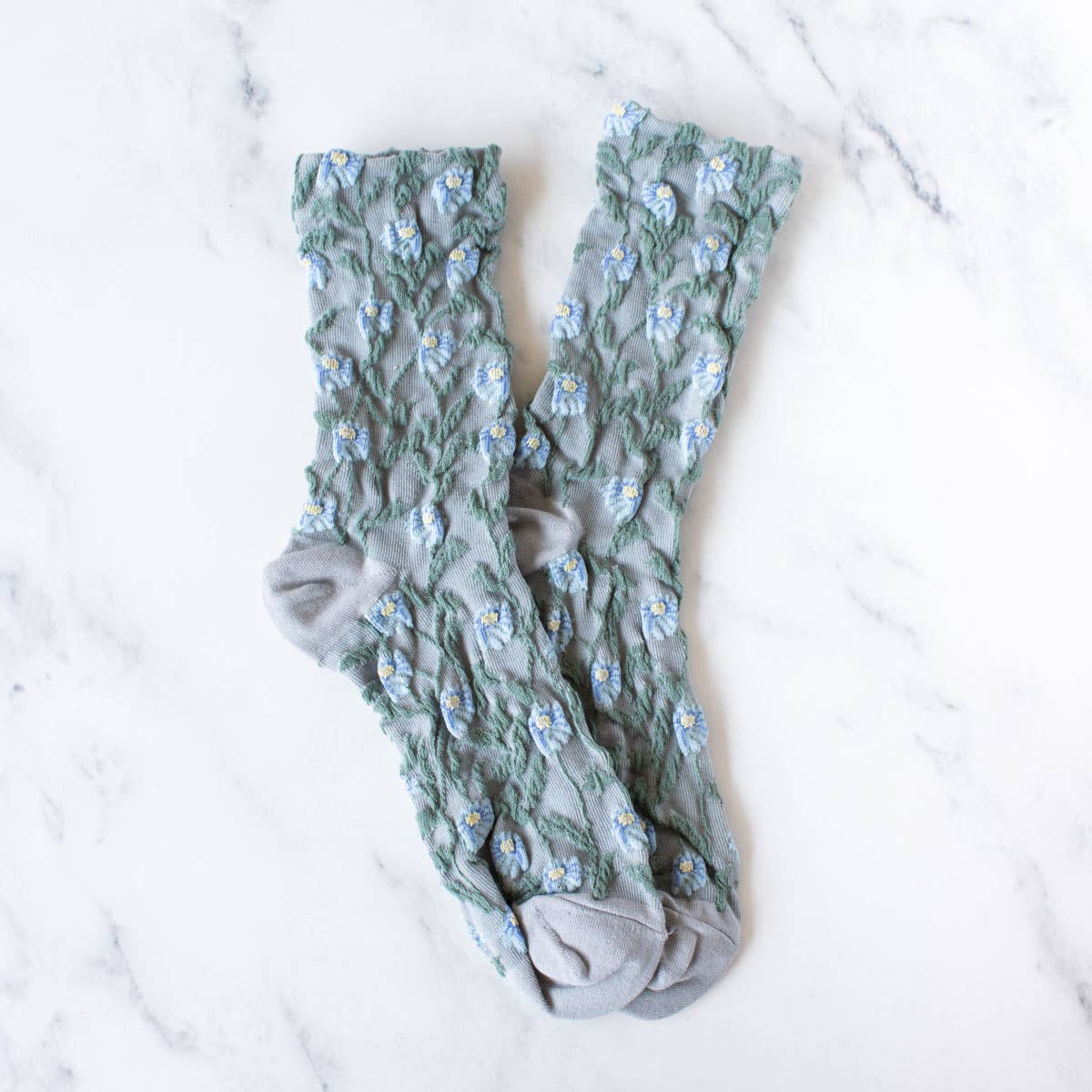 Tiepology | Daisy Flower Casual Socks | Sage