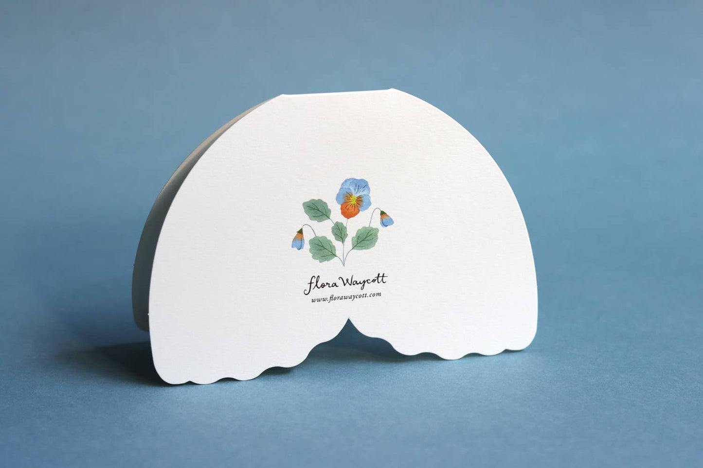 Flora Waycott | Floral Moth Shaped Blue | Greeting Card