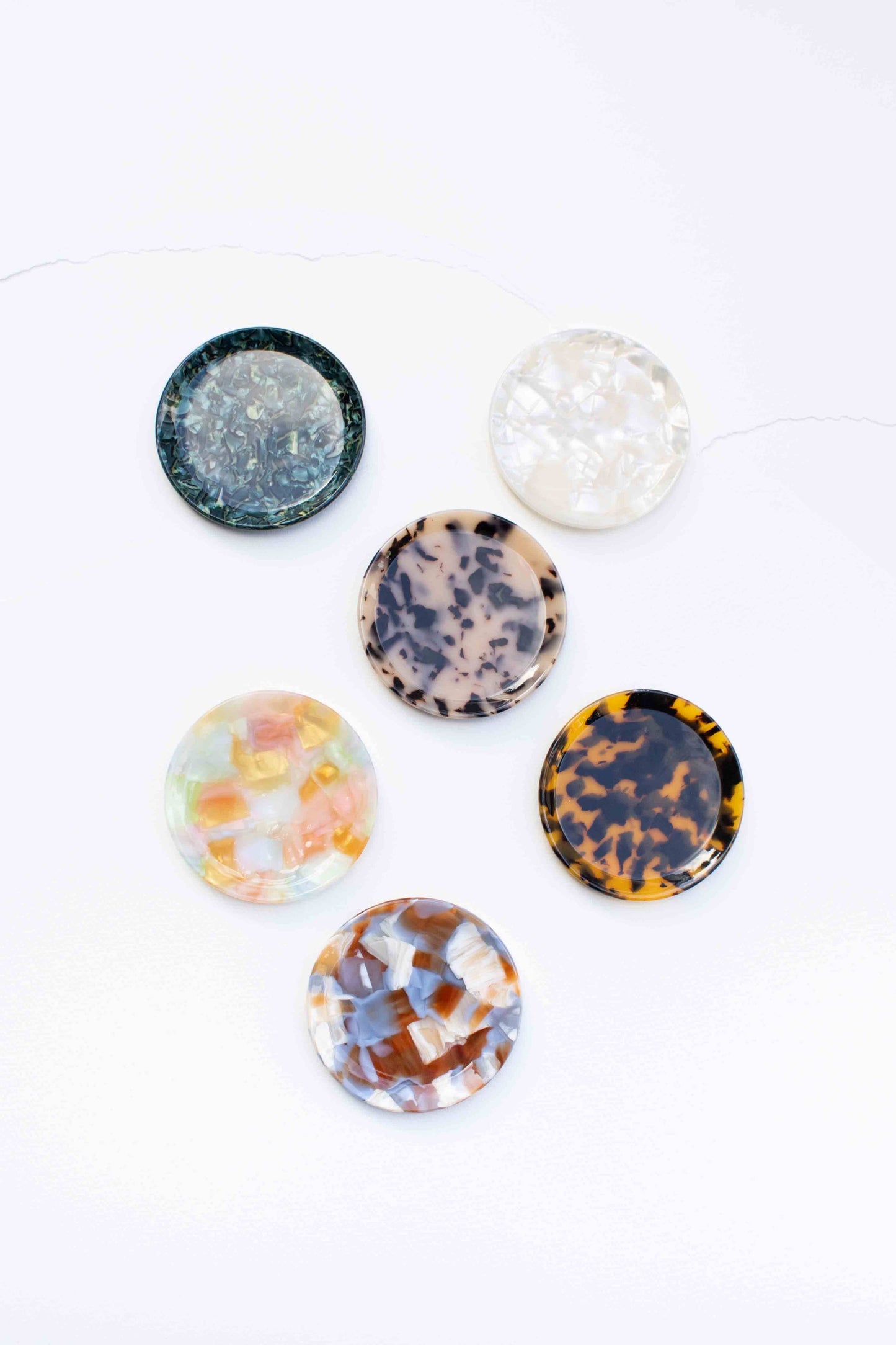 Tiepology | Cellulose Acetate Round Trinket Tray | Blossom Garden