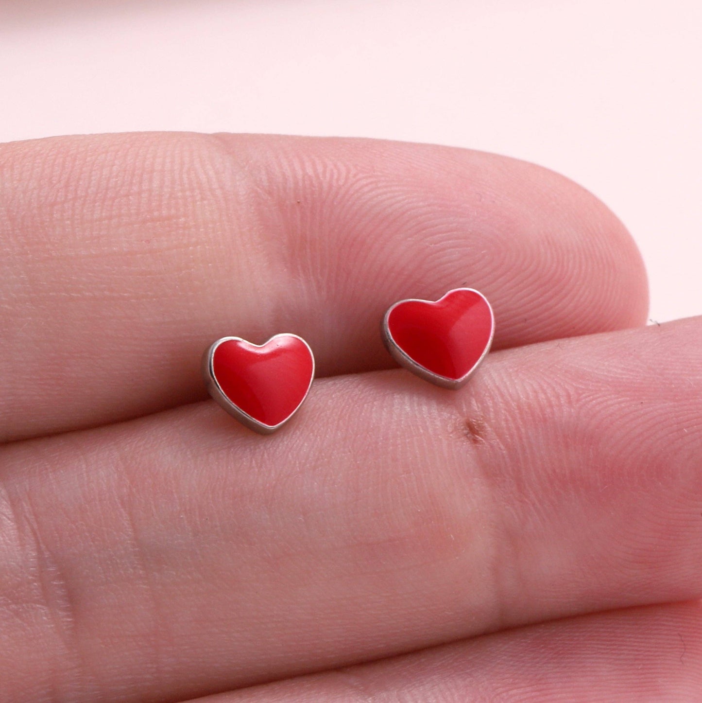Attic Creations | Love Grows Here | Red Heart Stud Earrings