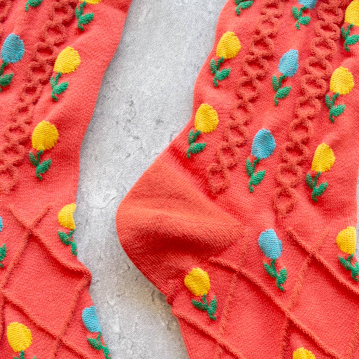 Tiepology | Tulip Flower Coral | Socks