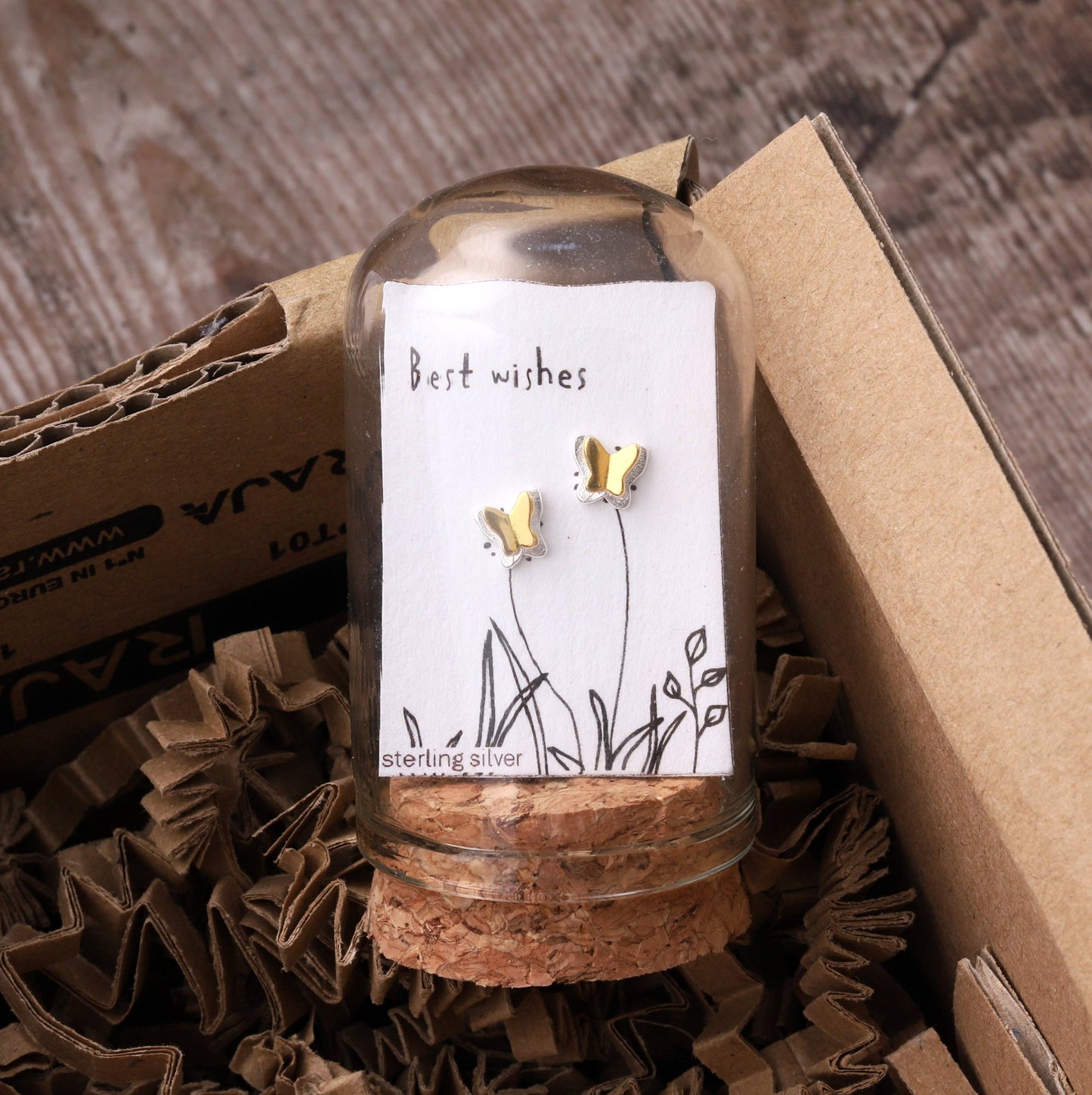 Attic Creations | Best Wishes | Butterfly Stud Earrings Gold