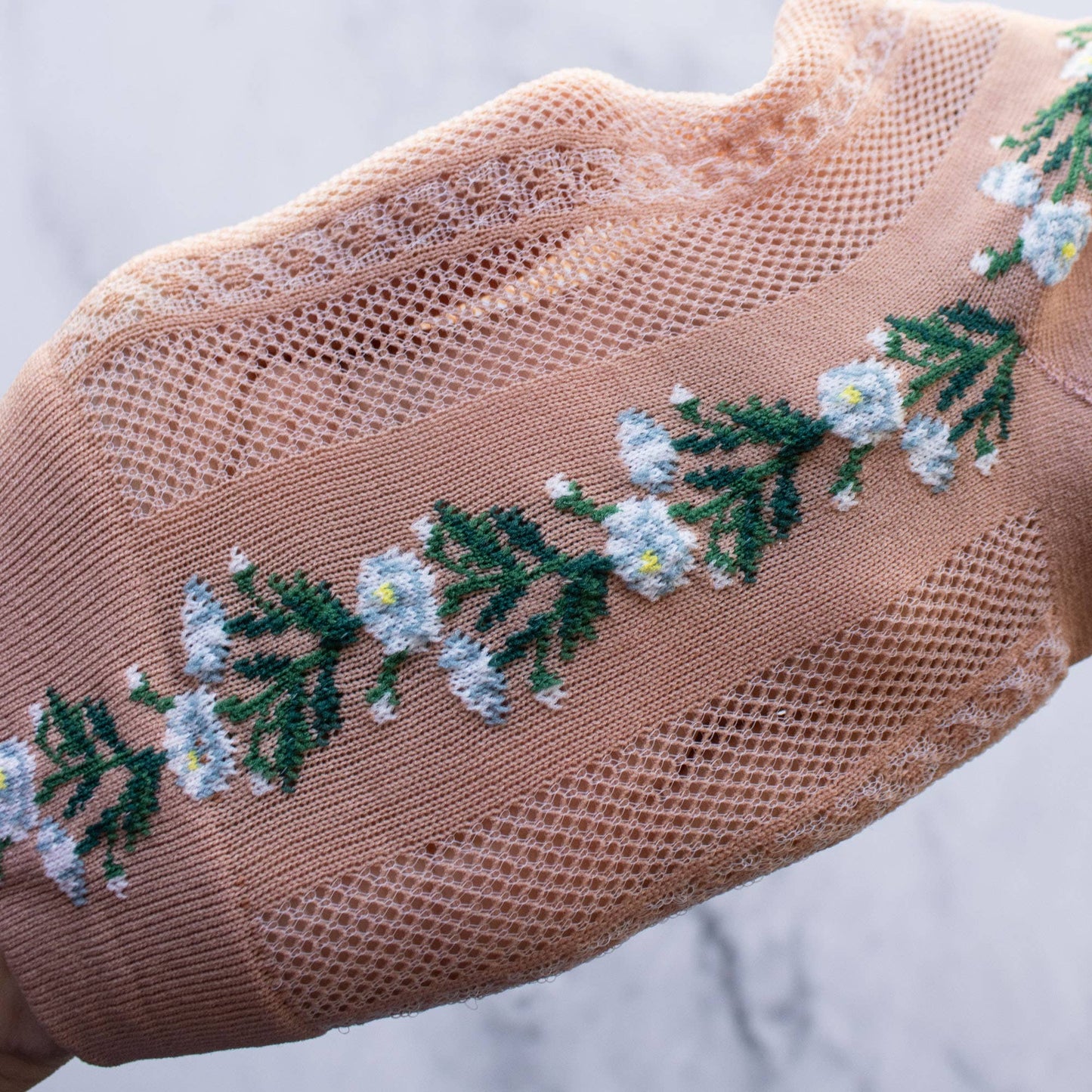 Tiepology | Floral Mesh Pink | Socks
