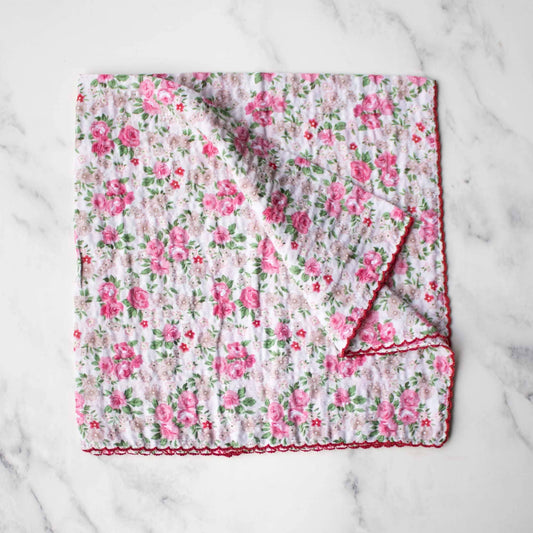 Tiepology | Rose Garden Cotton Beige and Pink | Scarf
