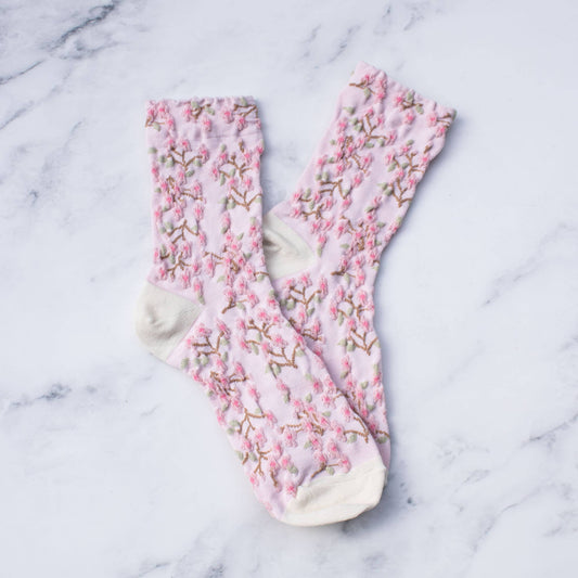 Tiepology | Women's Spring Blossoms Pink | Socks
