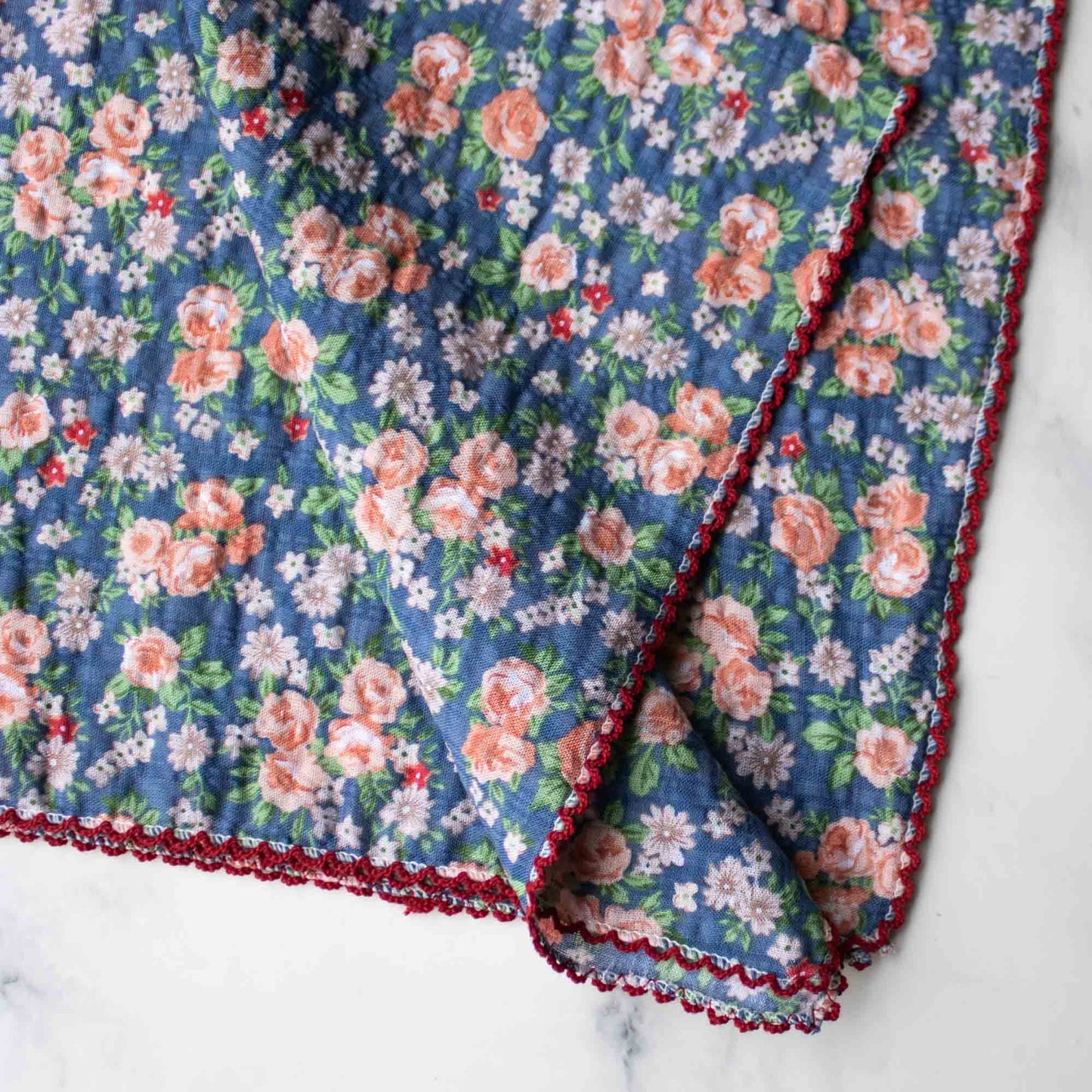 Tiepology | Rose Garden Cotton Sage and Coral | Scarf