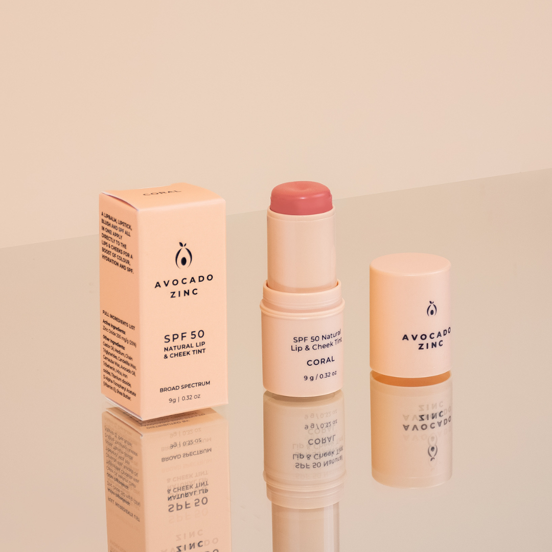 Avocado Zinc | SPF 50 Natural Lip & Cheek Tint - Coral