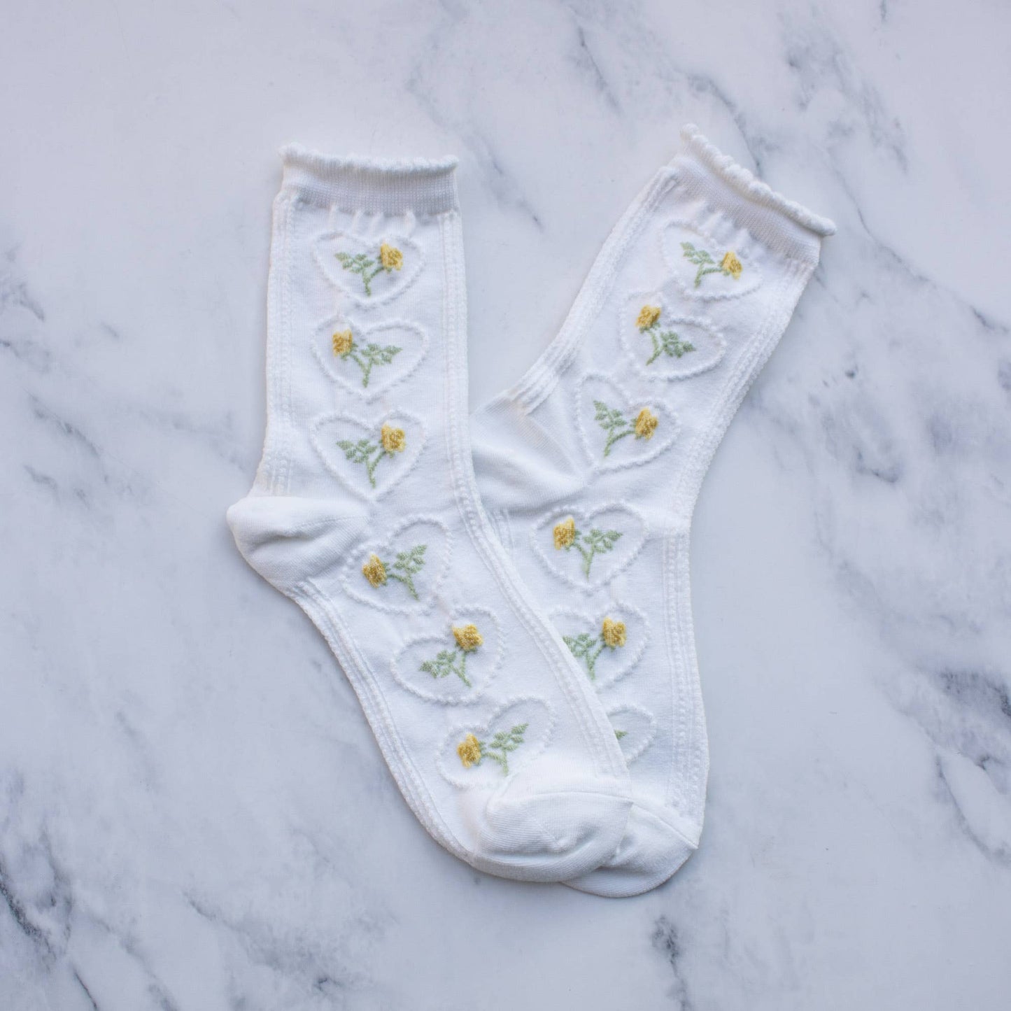 Tiepology | Women's Vintage Rose & Heart Casual Socks | Black