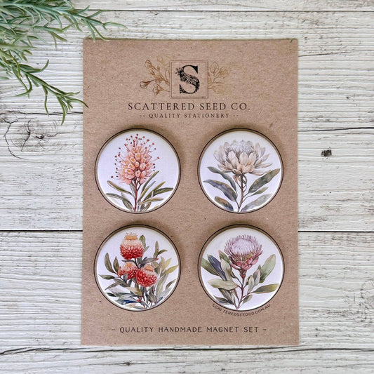 Scattered Seed Co | AUSTRALIAN FLORALS Large Magnets set of 4 - SET A
