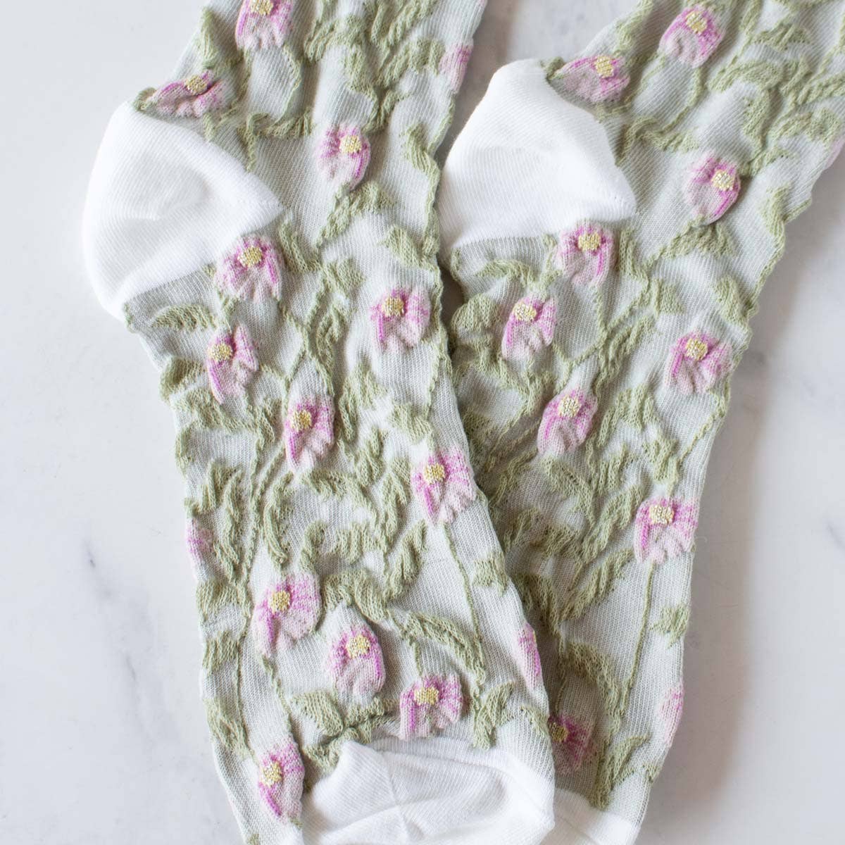 Tiepology | Daisy Flower Casual Socks | Grey