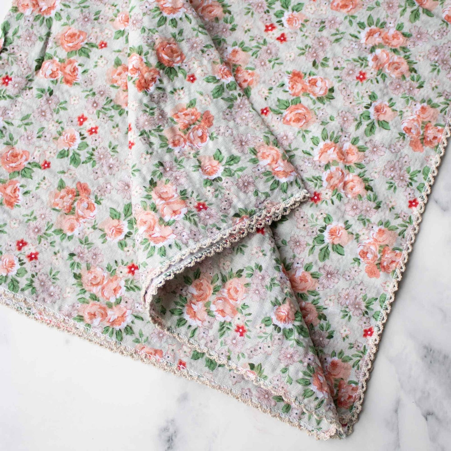 Tiepology | Rose Garden Cotton Beige and Pink | Scarf