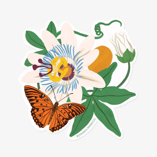 Botanica Paper Co | Passion Flower | Clear Vinyl Sticker
