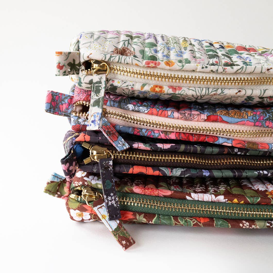 Botanica Paper Co | Wild Flowers | Cotton Quilted Pencil Pouch