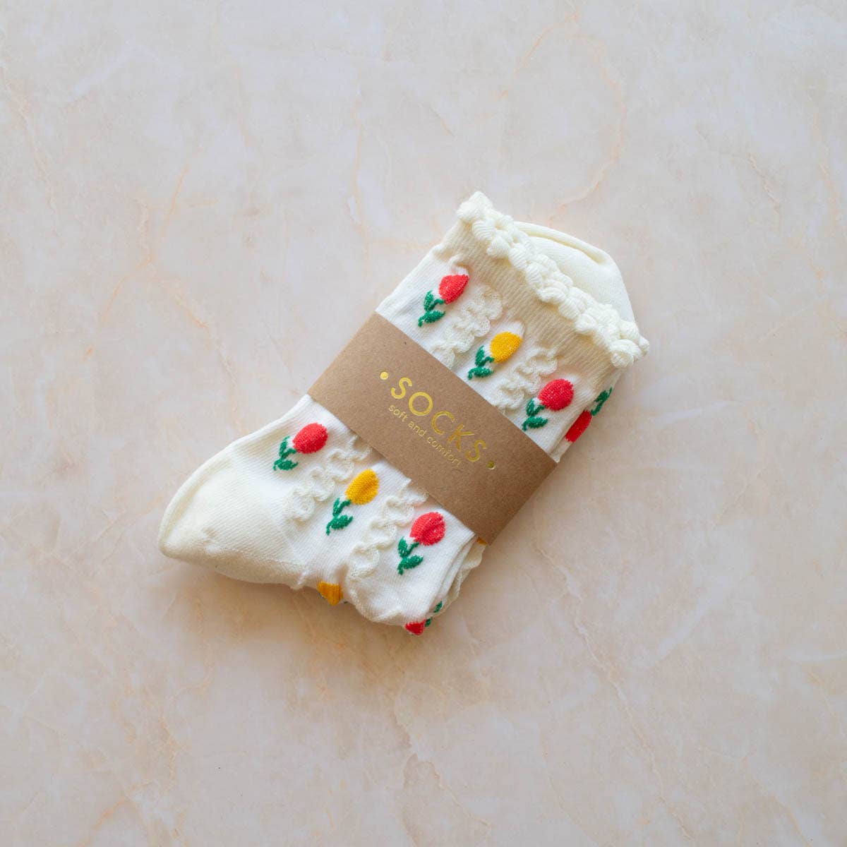 Tiepology | Tulip Flower Coral | Socks