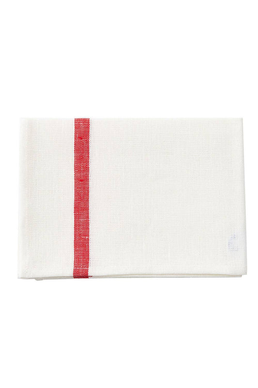 Fog Linen Work | Linen Lined Kitchen Cloth | White and Red