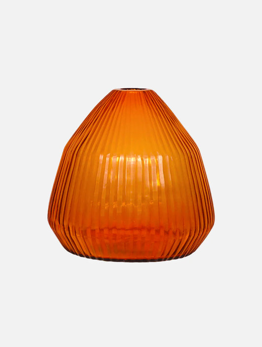 BisonHome | Brian Tunks Cut Glass Vase Conical Small | Blood Orange