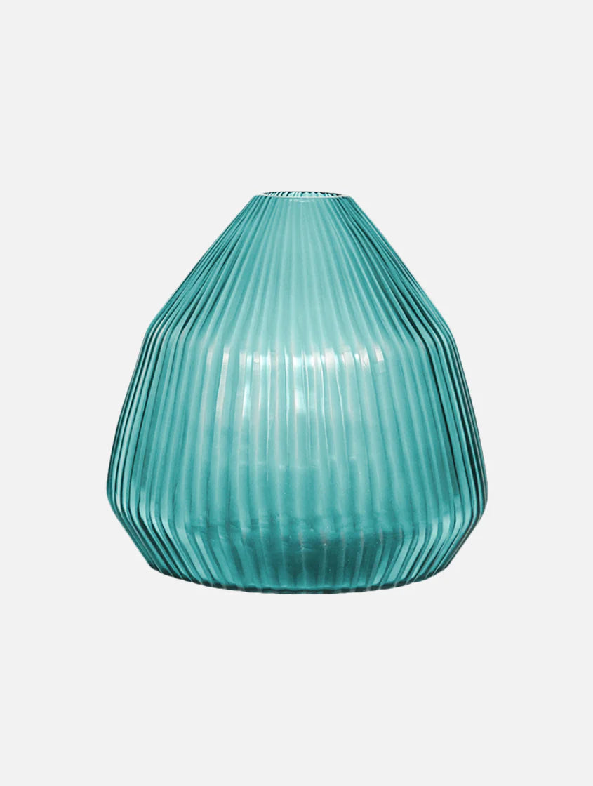 BisonHome | Brian Tunks Cut Glass Vase Conical Small | Marine