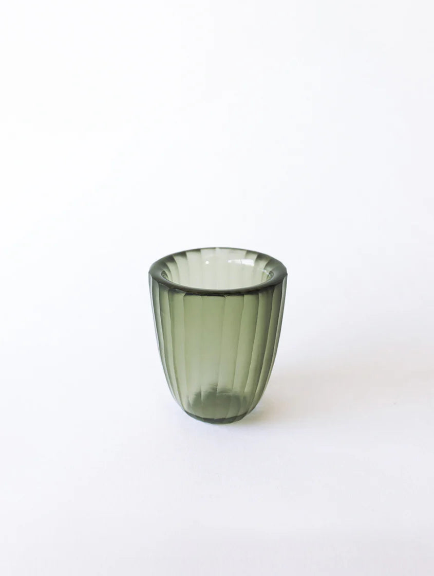 BisonHome | Brian Tunks Cut Glass Beaker Small | Moss