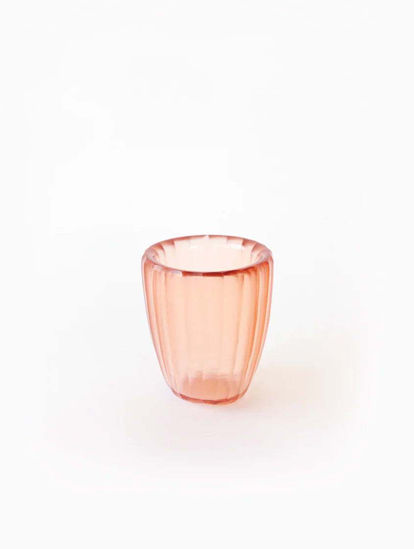 BisonHome | Brian Tunks Cut Glass Beaker Small | Peach