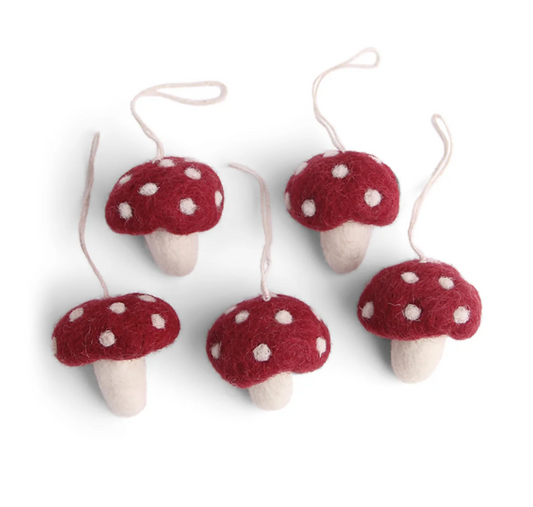 Gry & Sif | Mushroom Felted Mini Decoration 5pk