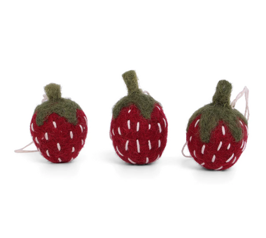 Gry & Sif | Strawberries Red Decoration | 3 Pack