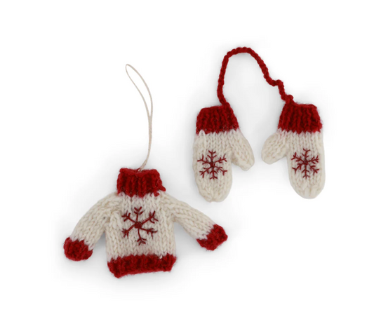 COMING SOON | Gry & Sif | Knitted Sweater & Gloves White Decoration