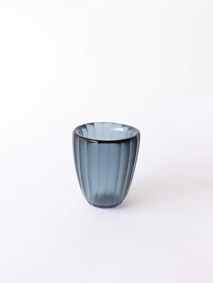 BisonHome | Brian Tunks Cut Glass Beaker Small | Petrol