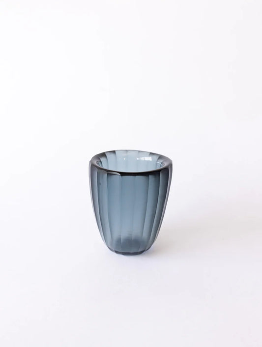 BisonHome | Brian Tunks Cut Glass Beaker Small | Petrol