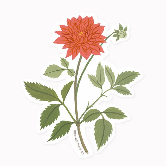 Botanica Paper Co | Dahlia | Clear Vinyl Sticker