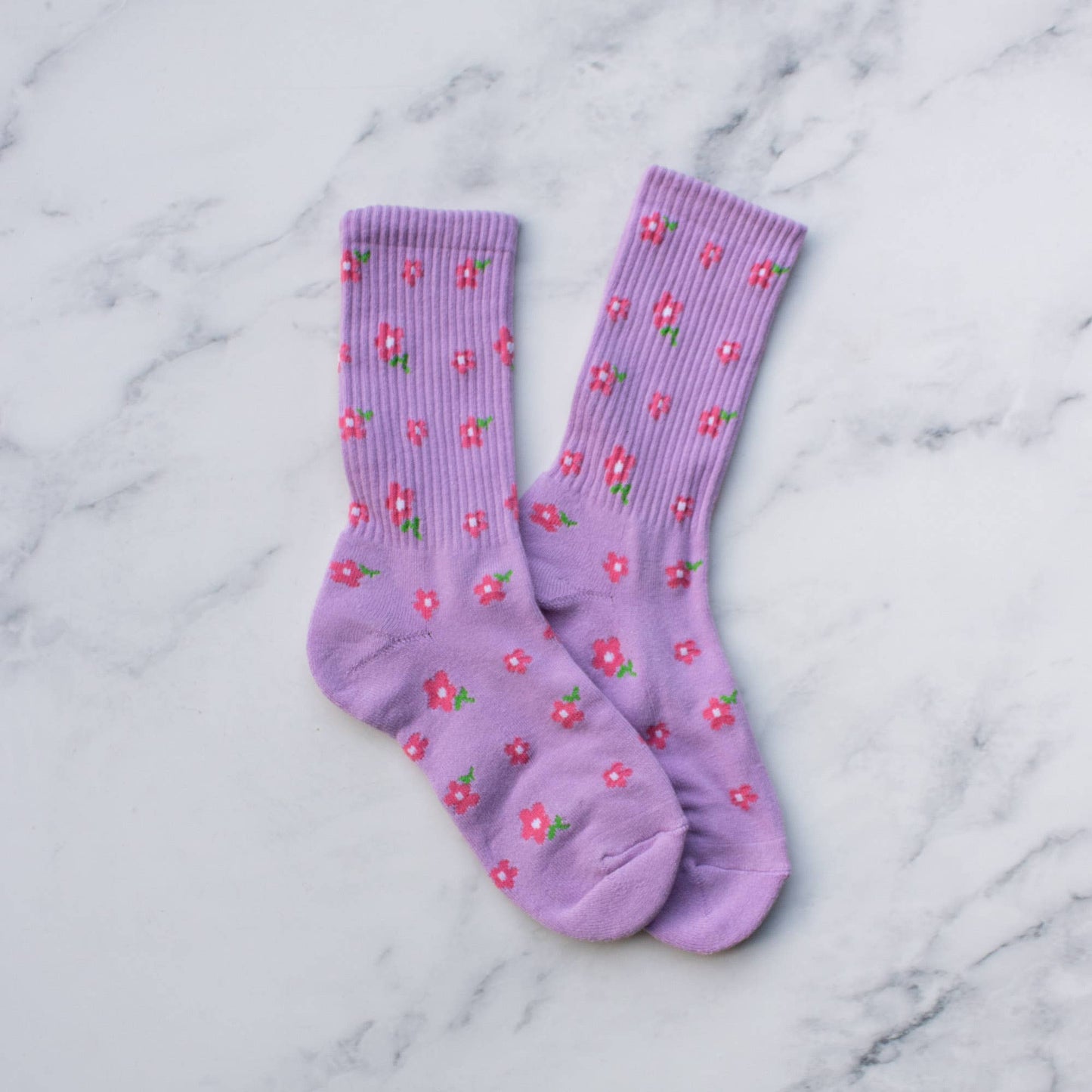 Tiepology | Little Flower Casual Socks | Blue