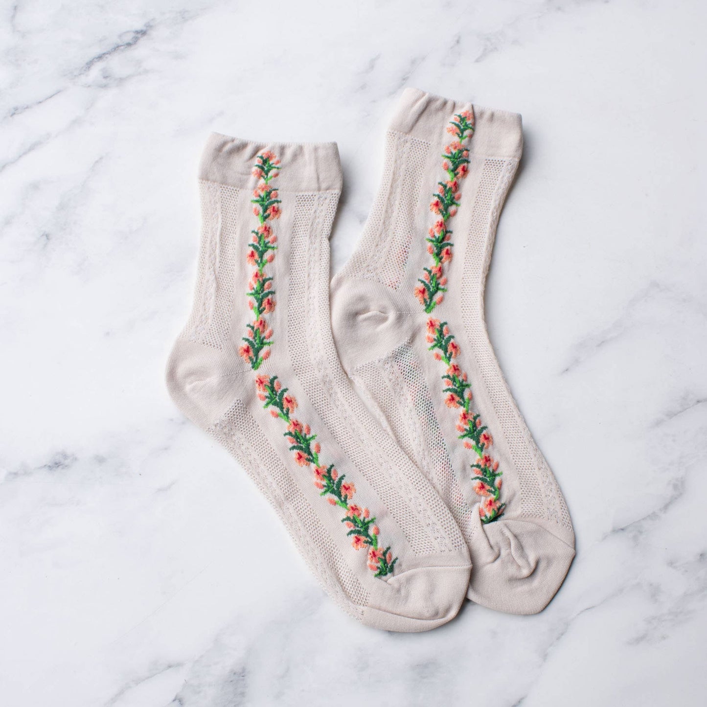 Tiepology | Floral Mesh Pink | Socks