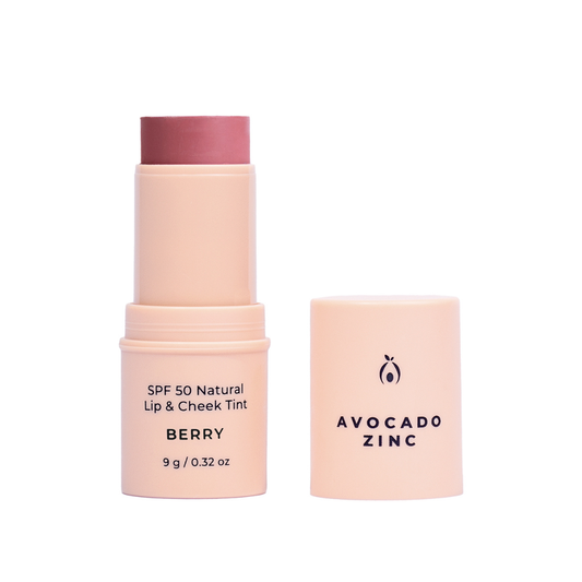 Avocado Zinc | SPF 50 Natural Lip & Cheek Tint | Berry