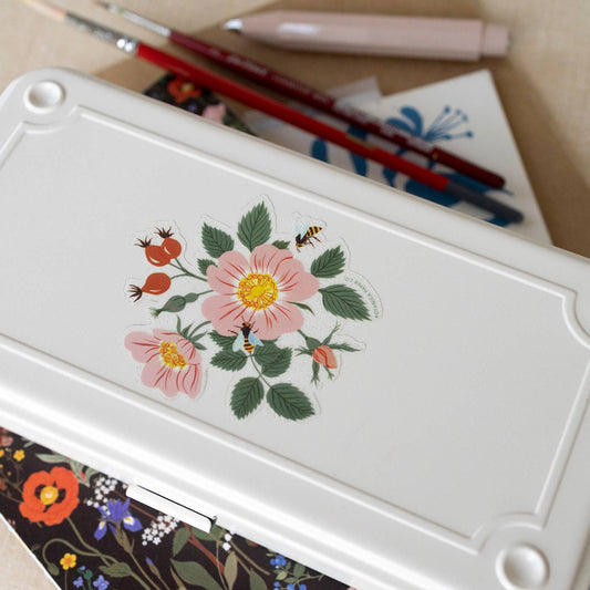 Botanica Paper Co | Dog Rose Spray | Clear Vinyl Sticker