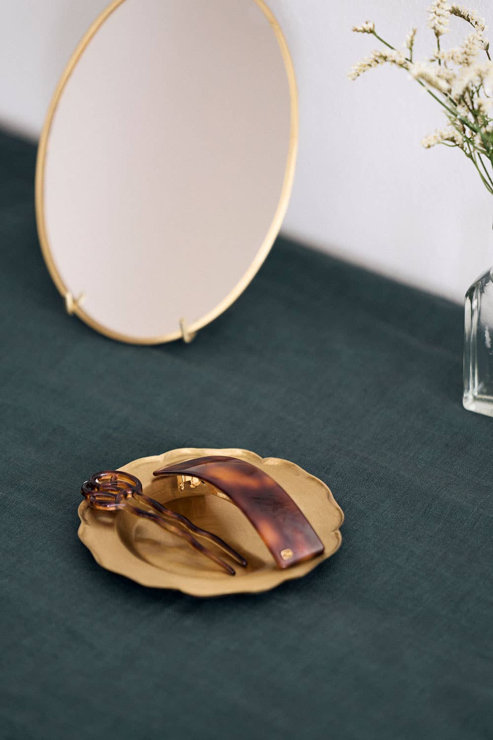Fog Linen Work | Brass Decorative Tray | Small