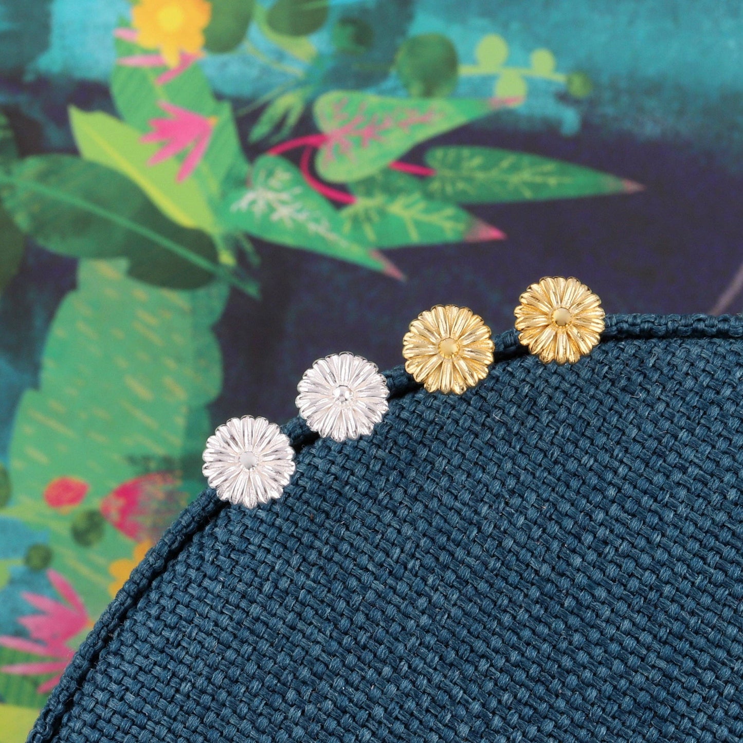 Attic Creations | Bloom Your Own Way | Chrysanthemum Stud Earrings Silver