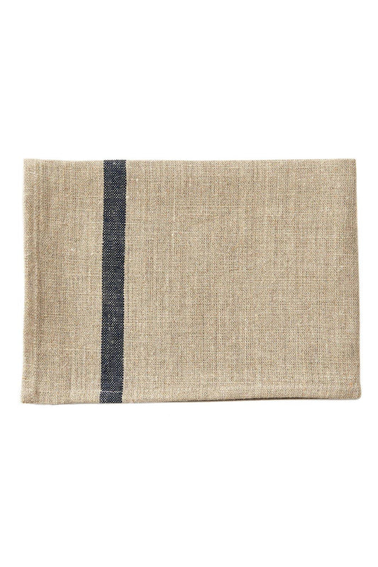 Fog Linen Work | Linen Lined Kitchen Cloth | Beige and Navy