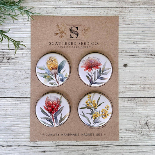 Scattered Seed Co | AUSTRALIAN FLORALS Large Magnets set of 4 - SET C