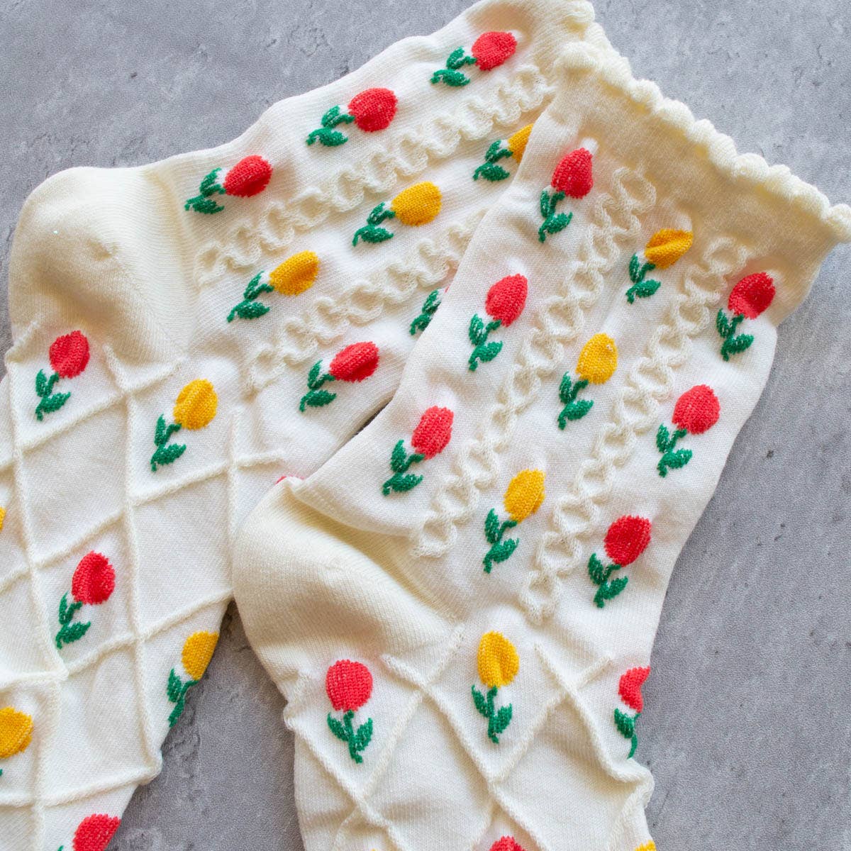 Tiepology | Tulip Flower Coral | Socks