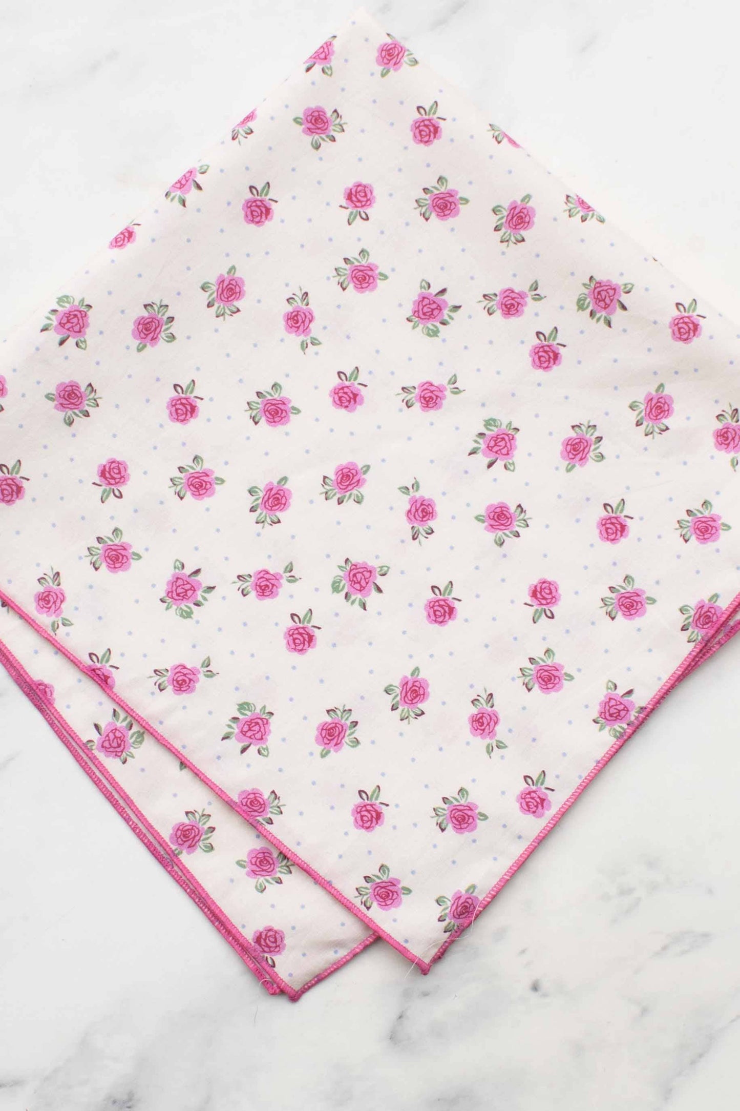 Tiepology | Vintage Rose Cotton Square Red | Scarf