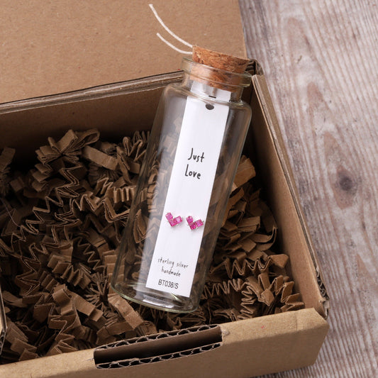 Attic Creations | Just Love | Message Bottle Stud Earrings