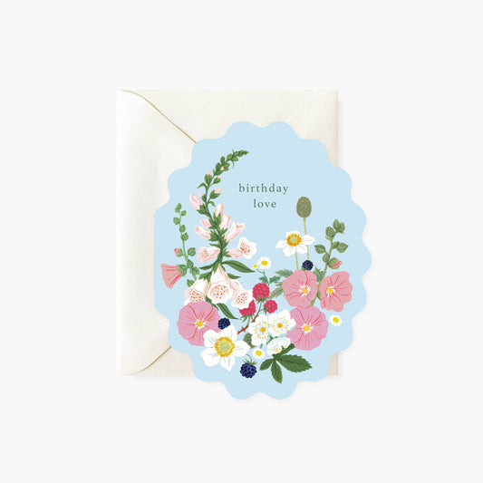 Botanica Paper Co | Oval Floral Birthday Love | Birthday Card