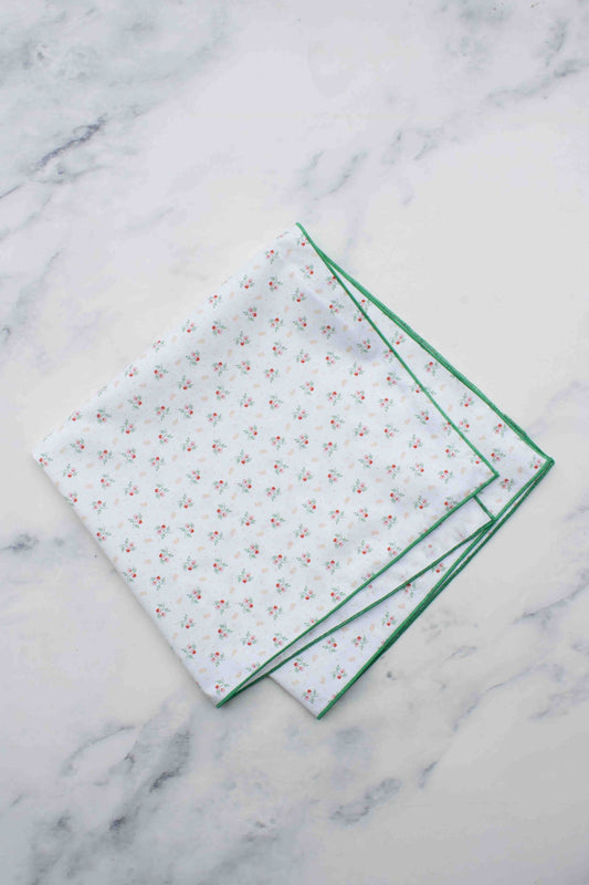 Tiepology | Mini Rosebud Ivory Cotton | Scarf