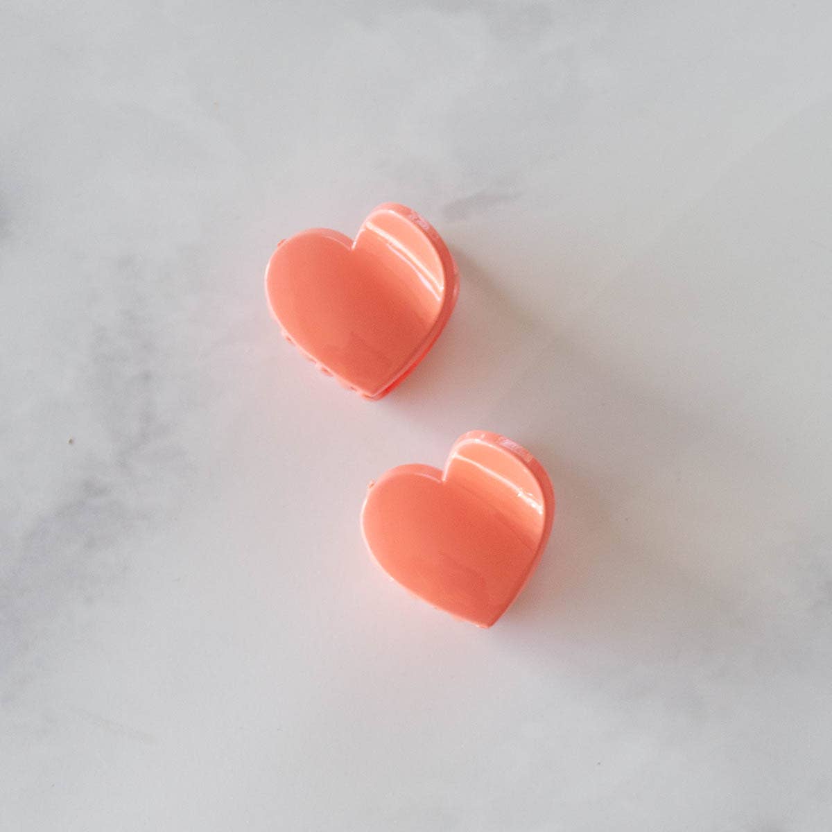 Tiepology | Glossy Candy Hearts Hair Clip Set | Sky Blue