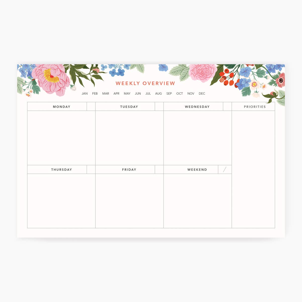 Botanica Paper Co | Garden | Weekly Overview Notepad