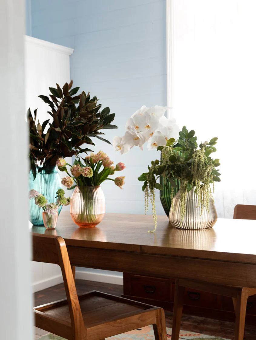 BisonHome | Brian Tunks Cut Glass Vase Conical Small | Marine