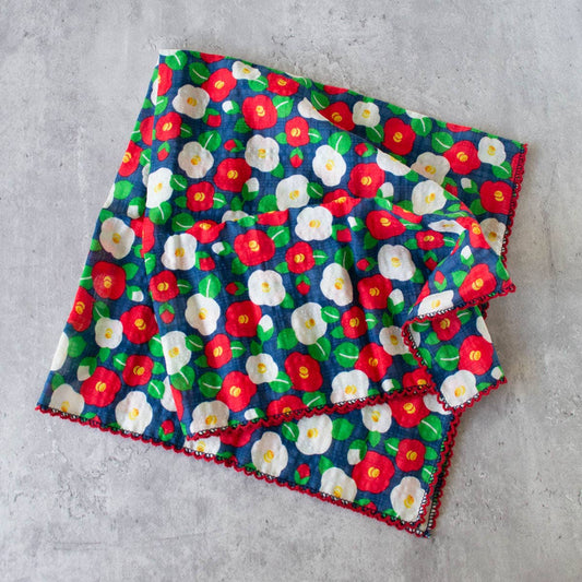 Tiepology | Camellia Flower Navy | Scarf