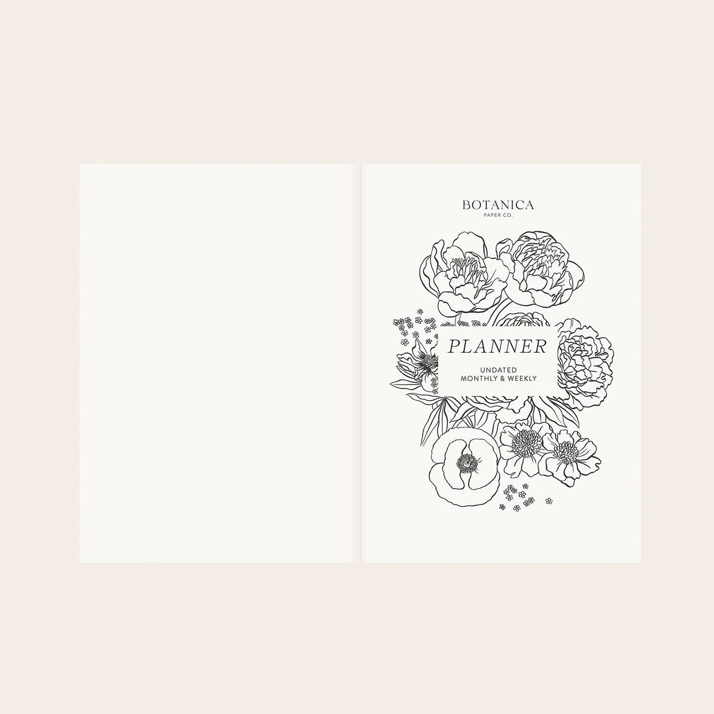 Botanica Paper Co | Garden Flora | Linen-Bound Undated Planner