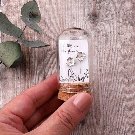 Attic Creations | Friends Are Like Flowers | Sterling Silver Stud Earrings