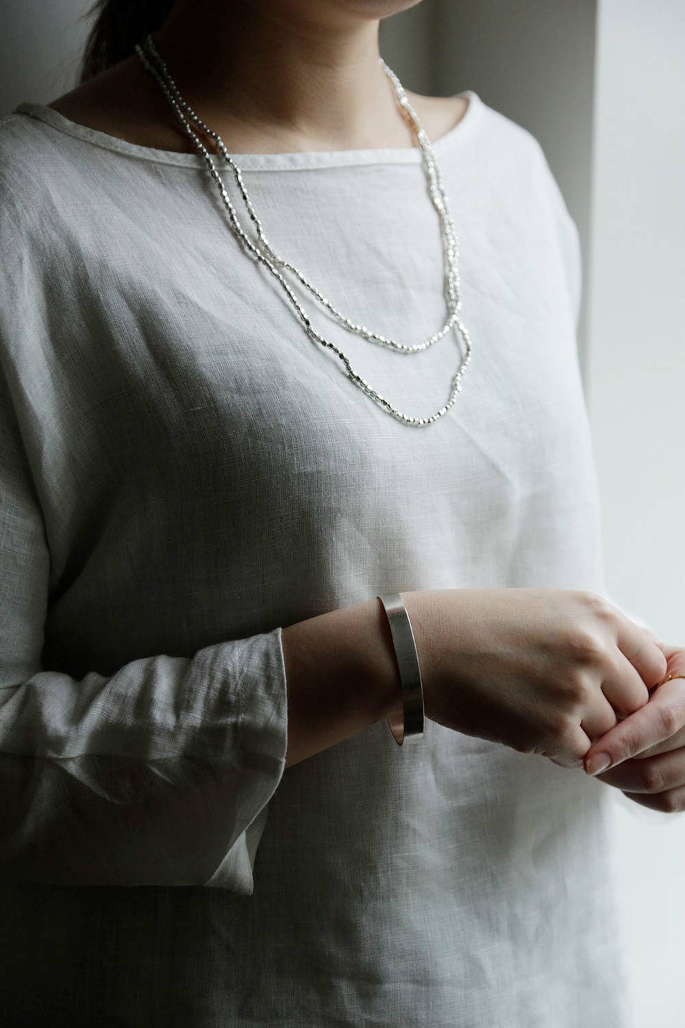 Fog Linen Work | Silver Beads Necklace | Large